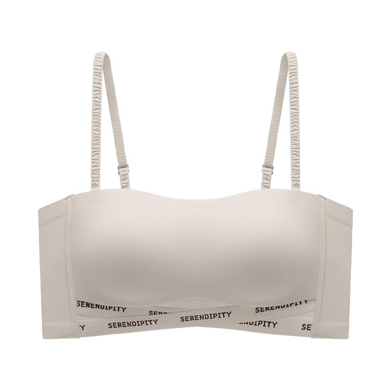 Traceless tube top, no steel ring to gather, one-word shoulder, no shoulder strap, removable non-slip sagging underwear, women's bra, beautiful back.