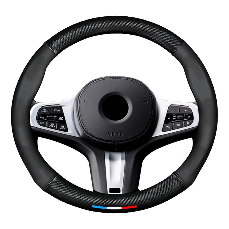 Car Anti-slip Leather Carbon FiberSteering Wheel Cover For BMW M3 M4M5 E36 E39 E46 E60 E90 E91 FO1 F10 F15F20 F30 X1 X3 X5 X7