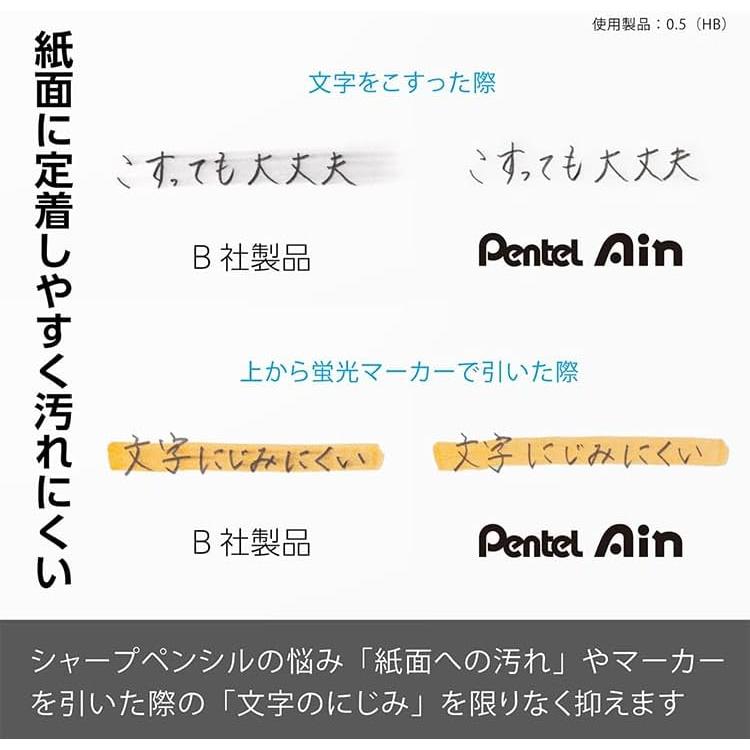 Ain Sharp Pencil Refills, 2B, 0.5mm, 3-Pack (XC2852B-3P) with Original Logo Sticker - Smooth, Break-Resistant, Smudge-Proof, New Formula, Case