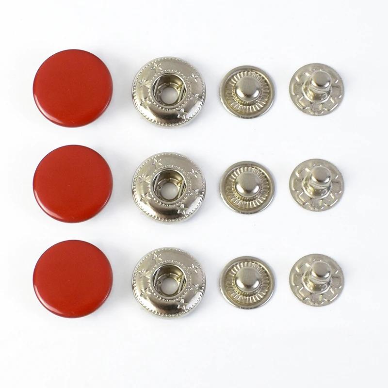 Meetee 100Sets 10-17mm Metal Button 14 Colors Press Studs for Leather Clothes Bags Decor Snap Fasteners Kit Sewing Accessories