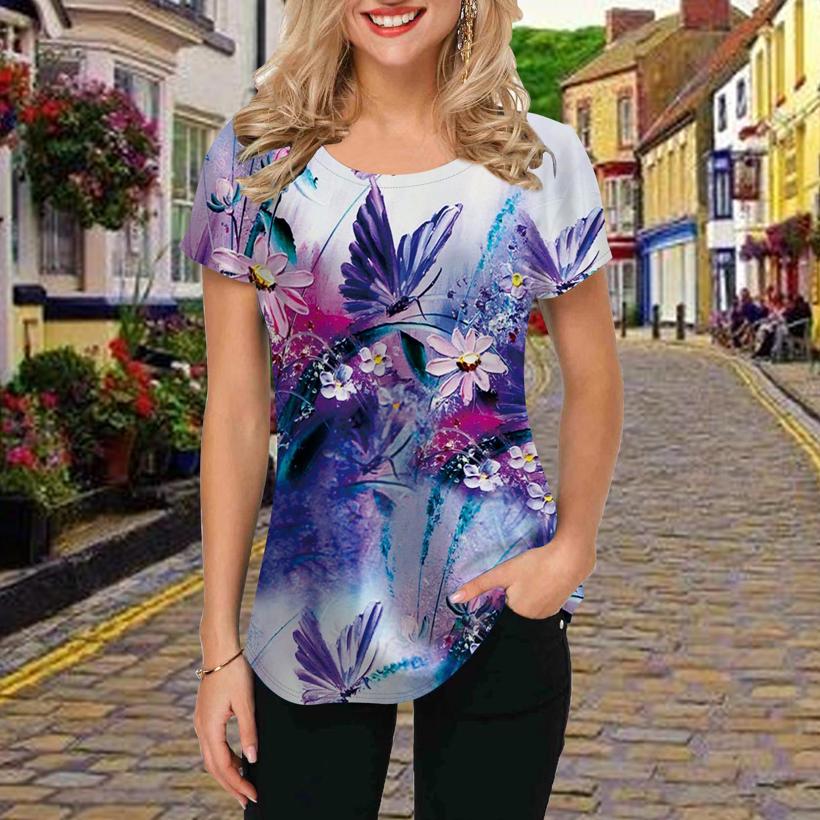 Модная женская футболка с принтом Manzhu Shahua — фото 2