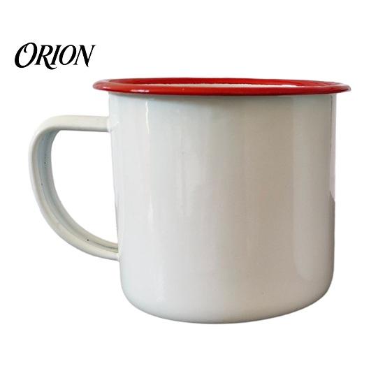 Enamel Coffee Mug for Camping Mug, Simple Style, with Multi-color Contrasting Rim, 360ml Compact Drinkware Gear Capacity Drinking Tea And Hot