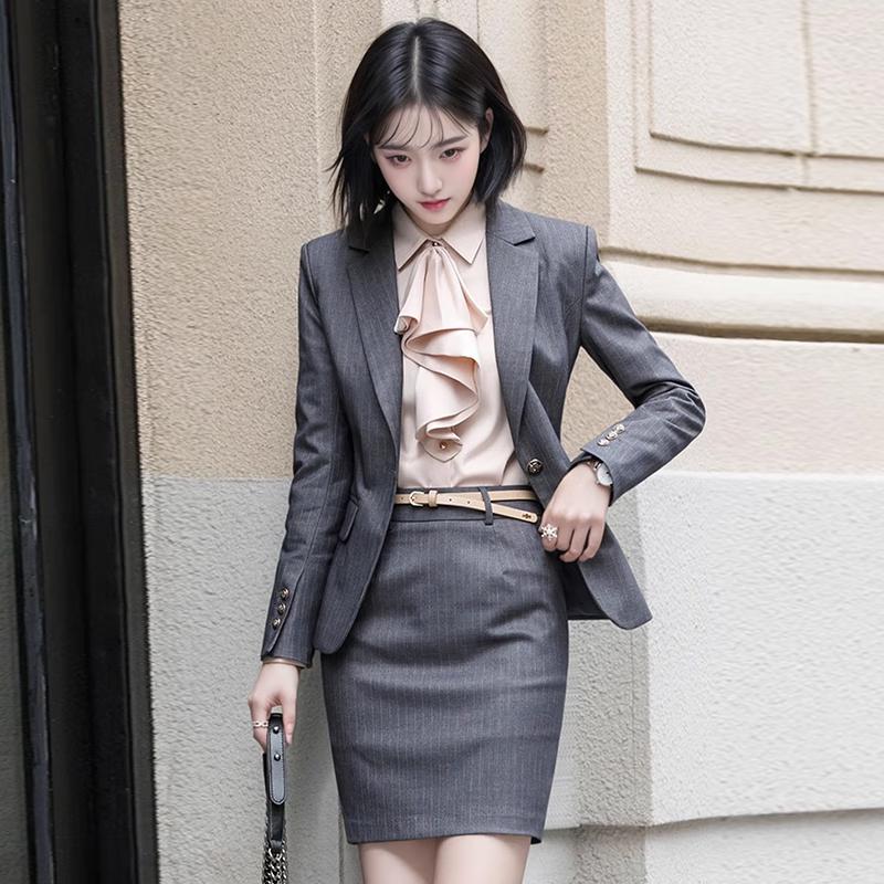 Troloman Women's Striped Professional Suit Set