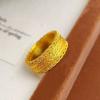 Elegant Sandy Gold Filigree Ring Weave Design Ancient Ring Classic Banquet Jewelry  Party