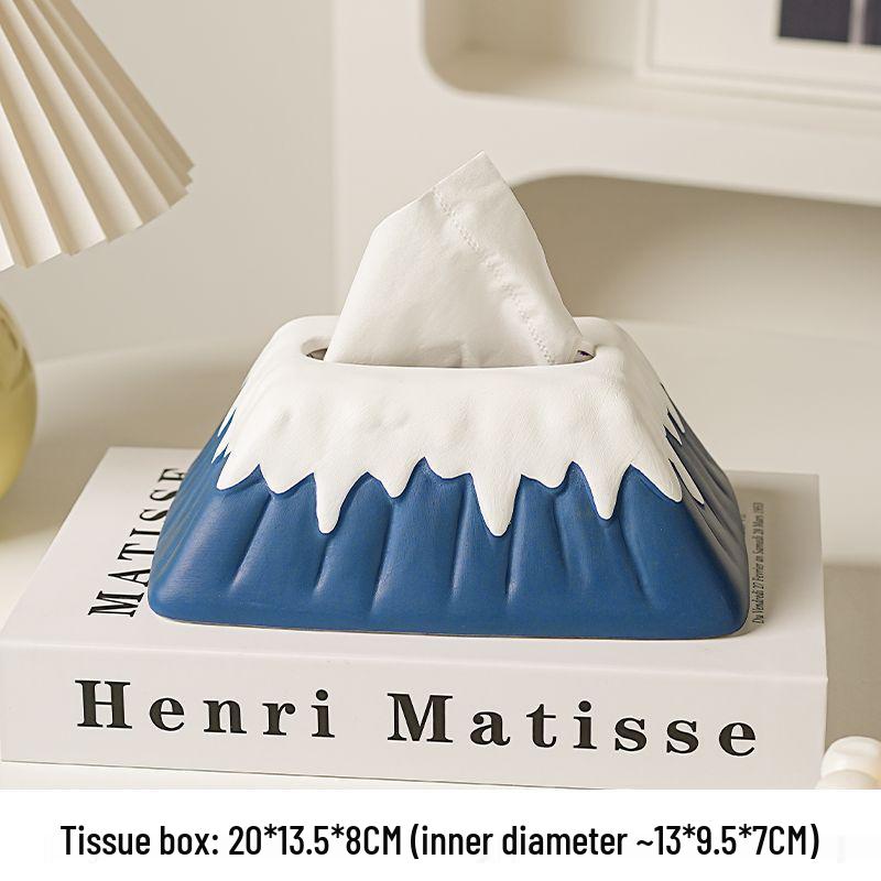 Snow Mountain Ceramic Tissue Box – Stylish Home & Living Room Decor