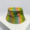 Fisherman Bucket Reflective Visibility High Color Multi Leather PU Faux Women  Men For Neutral Gender Fresh Caps Hats Double Sided Sunshade