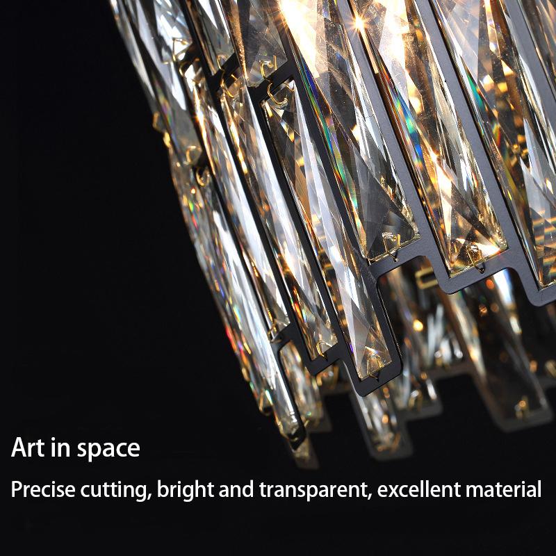 New LED Crystal Chandelier Lamp Luxury Black Lustre Kitchen Island Chandeliers Living Room Dining Home Ceiling Lighting Fixtures
