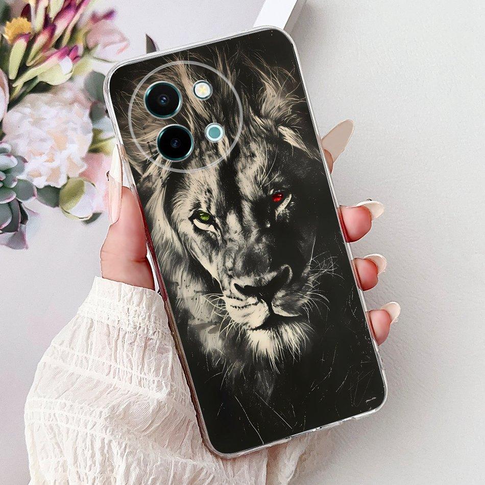 For Vivo Y38 Y58 2025 New Cool Dragon Tiger Painted Phone Case For Vivo Y38 Y58 5G Soft Silicone TPU Cases