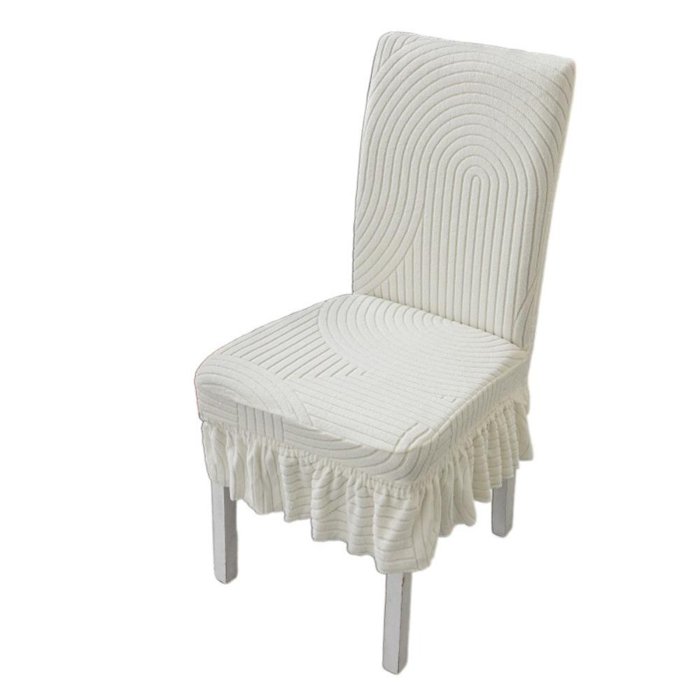 W/ Skirt Backrest Cover Elastic Jacquard Seat  Stool Cover Stretchy Dining Chair Cover  Kitchen