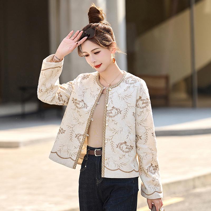 Wiosenna kurtka żakardowa damska petite 2025 - Nowy styl chiński RX9206