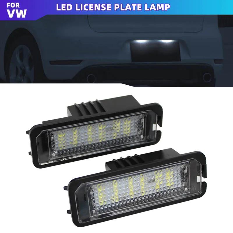 For Vw Passat B6 CC Eos Golf 4 5 6 7 MK7 Polo Superb Seat Leon Altea 2PCS LED Number License Plate Lights Assembly with Canbus