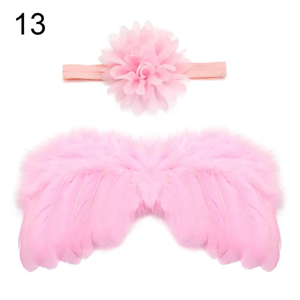 Newborn Photography Props White Angel Wing Baby Photos Props Feather Wing Girls Hair Kids Baby Photography Hair Accessories