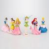 6pcs Disney Princess Figures Toy Set With Cinderella Aurora And Belle For Cake Decoration