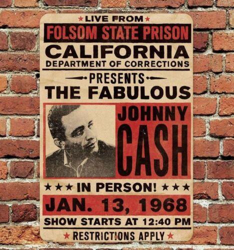 Johnny Cash Folsom State Prison Concert Metal Tin Sign Aluminum 20x30cm(7.8x11.8inch)