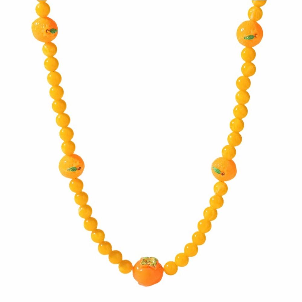 3D Fruit Fruit Beaded Necklace Acrylic Beaded Clavicle Chain Exaggerated Multi Layer Choker Summer Style B