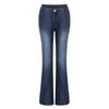Jeans a zampa a vita media da donna Stretch Slim Denim Vintage Pantaloni Tendenza Street Jeans Bootcut Lavati