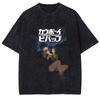 Hot Anime Cowboy Bebop Spike Spiegel Faye Valentine Printing Tshirt Men Manga Washed T-shirts Harajuku Male Cotton T Shirt