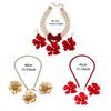 Light Luxury Flower Necklace Earrings Pearl Beaded Women's Necklace Suit  Banquet