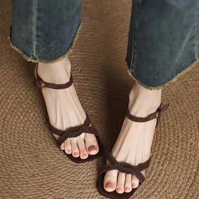 Tacchi alti estivi da donna, design incrociato alla moda, banchetto di alta qualità per signore, comodo abito da sera, sandali con tacco a spillo