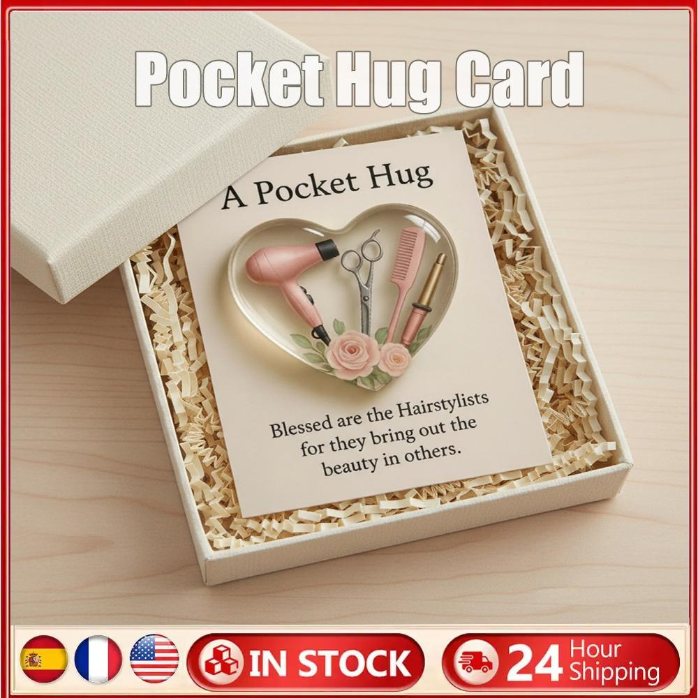 A Pocket Hug for Hairstylists with Card Mini Hairdresser Tools Heart Pocket Hug Token Thank You Gift for Your Hairstylist