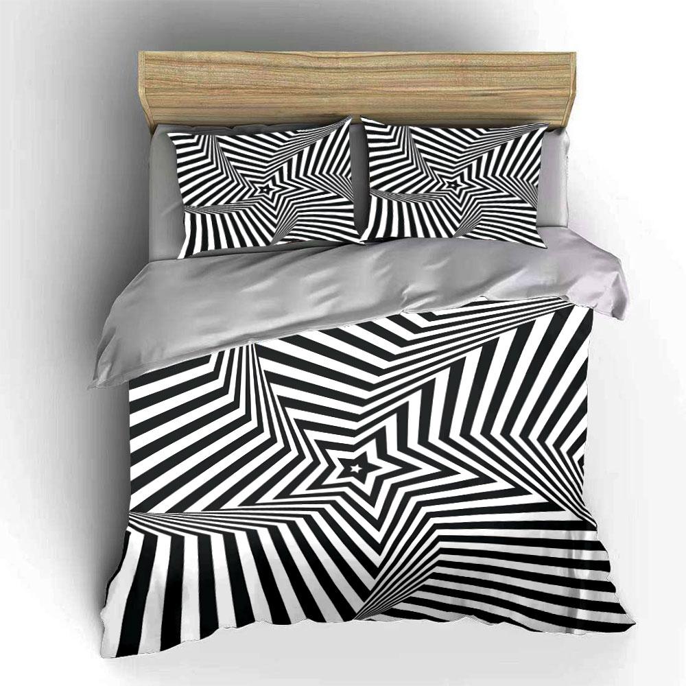 "Bold Striped Design Home Set" Exquisite three-piece bedding set gift for kids and adults