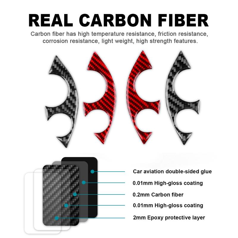 Real Carbon Fiber-Car Steering Wheel Cover Trim Sticker For Mercedes Benz Smart 453 Fortwo/Forfour 2016 2017 2018