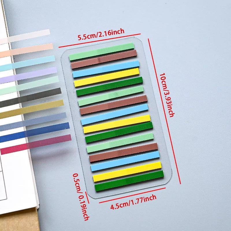 300 Sheets Colorful Strip Writable Sticky Note Classification Reading Marker Labels for Student Book Message Highlight Stationery Supplies