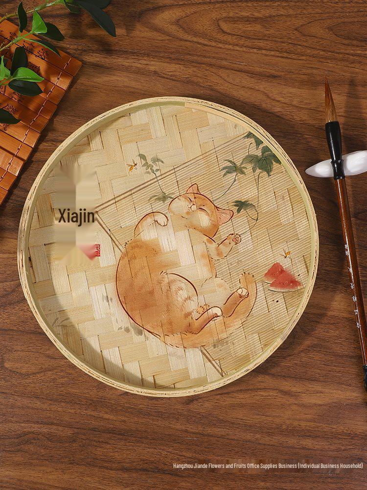 DIY Bamboo Weaving Kit: Small Round Winnowing Basket for Children's Creative Projects and Kindergarten Activities