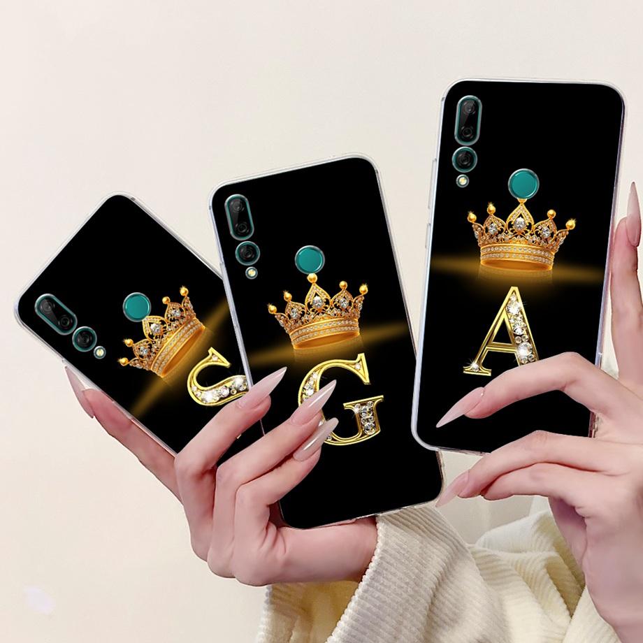 For Huawei Y9 Prime 2019 Y9A Y9s Phone Case Huawei Y9 2019 Back Cover Soft Clear Silicone Initials Letters Painting Shockproof