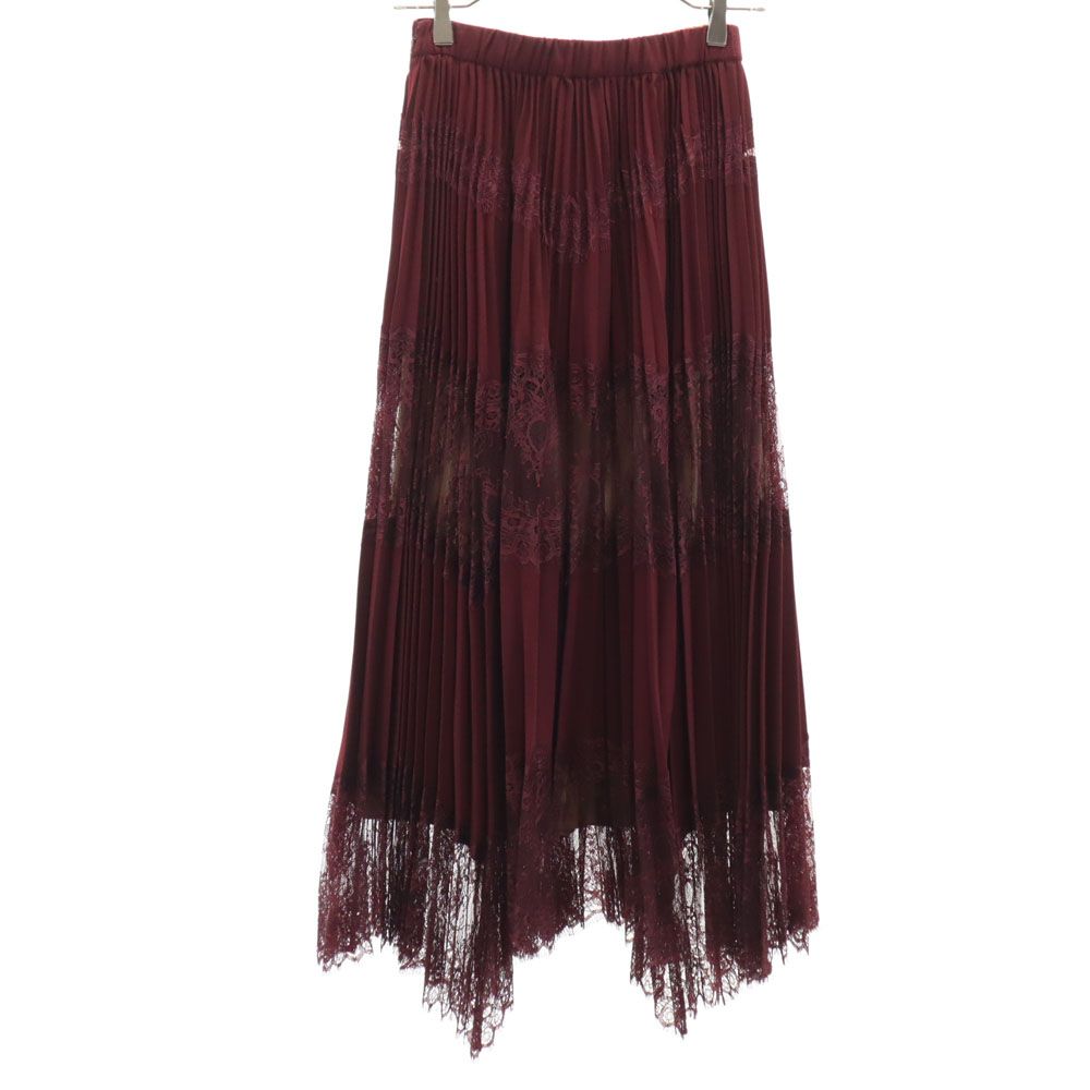 AMERI UNDRESSED Long Length Lace Switching Pleated Skirt Women Used