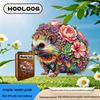 HOOLOOG Wooden Hedgehog Flower Puzzle Box - Handmade Educational DIY Jigsaw Toy Gift