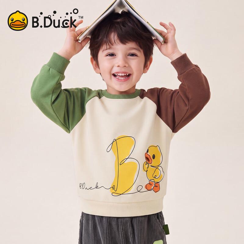 B.Duck Boys Color-Blocked Cartoon Sweatshirt 130