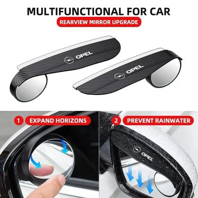 2PCS Car Rearview Mirror Rain Eyebrow Visor Small Round Mirror For Astra Insignia Corsa Zafira Meriva Mokka Vivaro Vectra