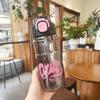 Water bottle summer simple sports water cup high value portable double drink straw cup trend male and female students plastic cup high temperature