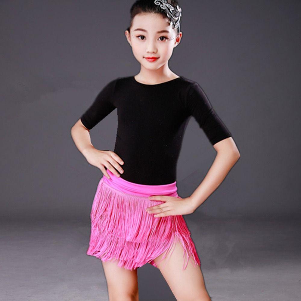 Professional Latin Dancing Dress Tassel Ballroom Dancing Wear Children Dance Skirt  Boys Girls