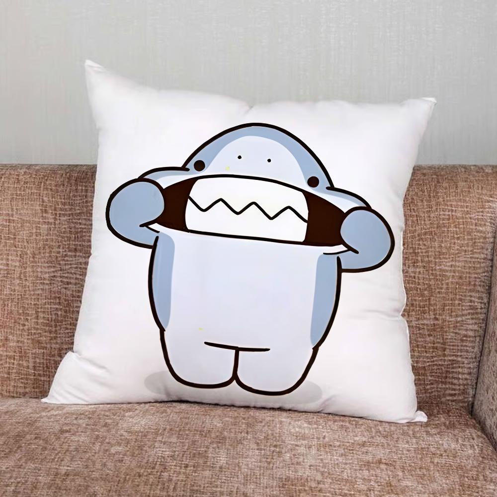 Cute Shark Cartoon Pillow Case For Home Bedroom Car Office Decoration Living Room Sofa Cushion Cover Suitable