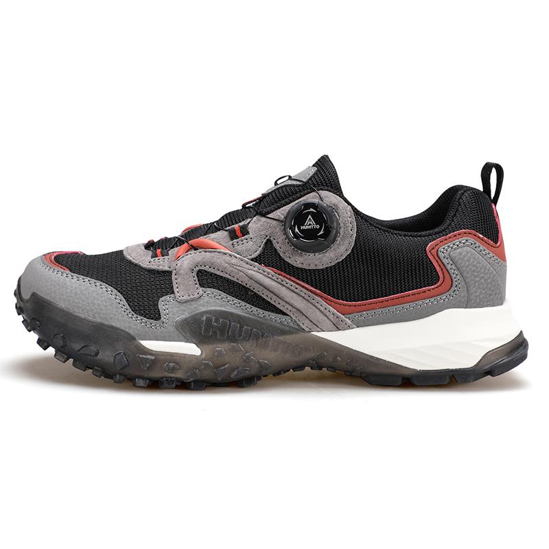 

HUMTTO Дышащая обувь для мужчин Роскошные дизайнерские мужские кроссовки Нескользящие спортивные походные ботинки Мужские 2024 уличные треккинговые кроссовки 42 чёрный/малиновый