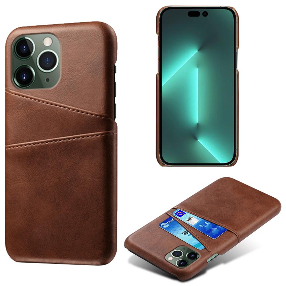 Phone Cover for iPhone 15 Pro,PU Leather Coated PC Protective Back Case with Dual Card Slots