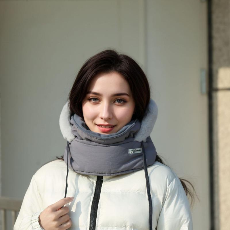 Winter cold-proof men's ear protectors, piled thick scarves, integrated mouth masks, women's electric vehicle thermal cotton hats