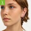 Wind Versatile Modern Ol Fashion Super Flash Ice Tremella Circle Women'S S925 Sterling Silver Gold-Plated Ear Jewelry