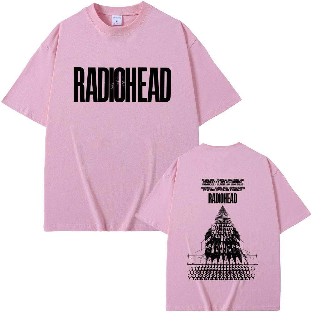 Radiohead Return To The Road European Tour Tshirt Men Hip Hop Rock Vintage T Shirt Mens Gothic Oversized Tshirts Streetwear