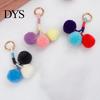 Bag Ornament Pendant Small Plush Ball Decor Keychain Soft Velvet Fluffy Tote Suitcase Key Holder with Braided Rope Backpack Colorful Charm