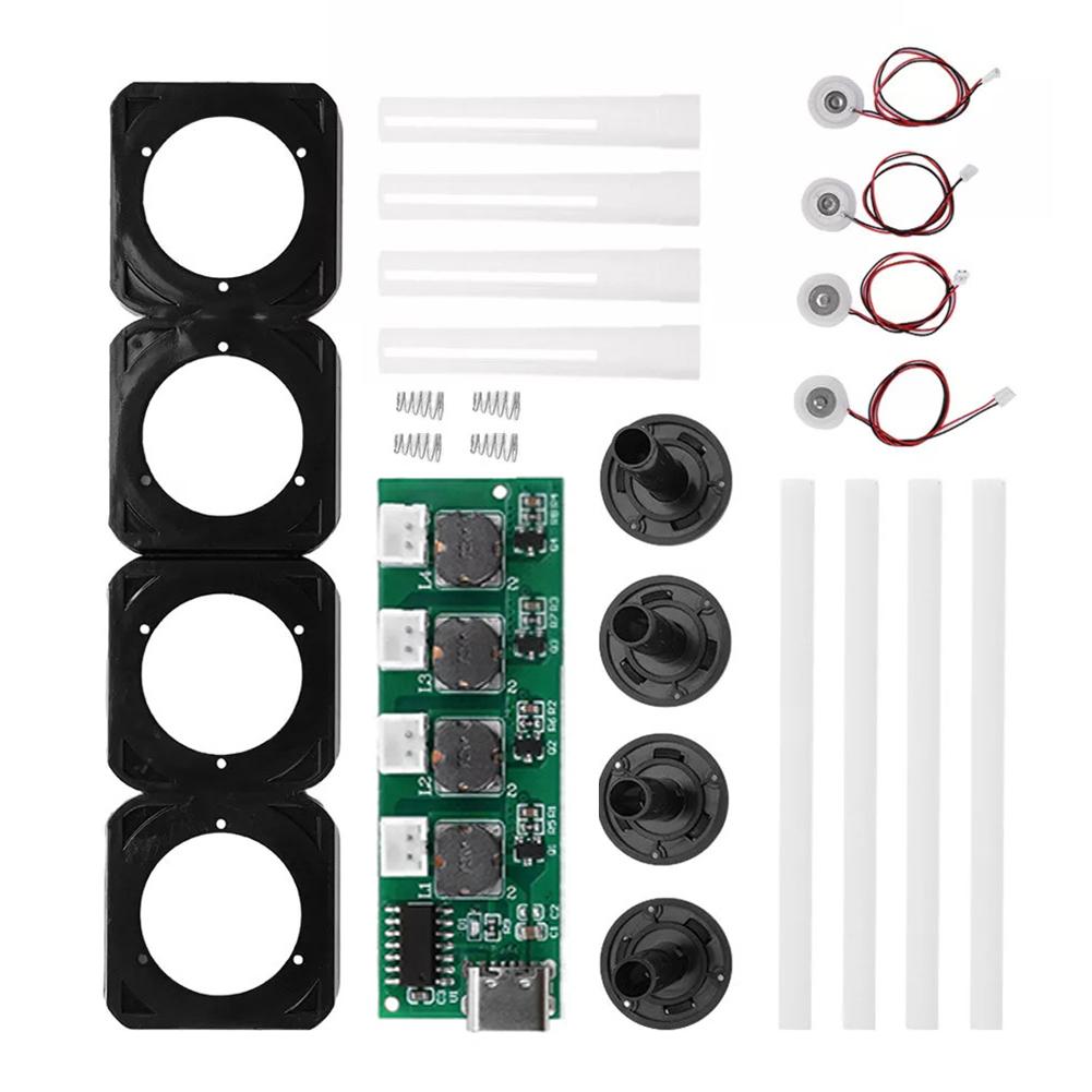 4-Kopf-Vernebler-DIY-Luftbefeuchter-Set, stabile Leistung, starke Nebelmenge, verbesserter USB-C-Anschluss für den Heimgebrauch