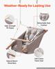 Baby Swing 30 kg Weight Capacity 3 Modes Canvas Hammock Swing Gray, for Indoor and Outdoor, 5-Point Harness and Tree Straps, Wooden Hanging Seat with