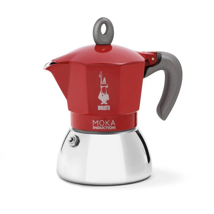 Italian Coffee Maker - BIALETTI - MOKA Induction - 4 Cups - 150 Ml - Red
