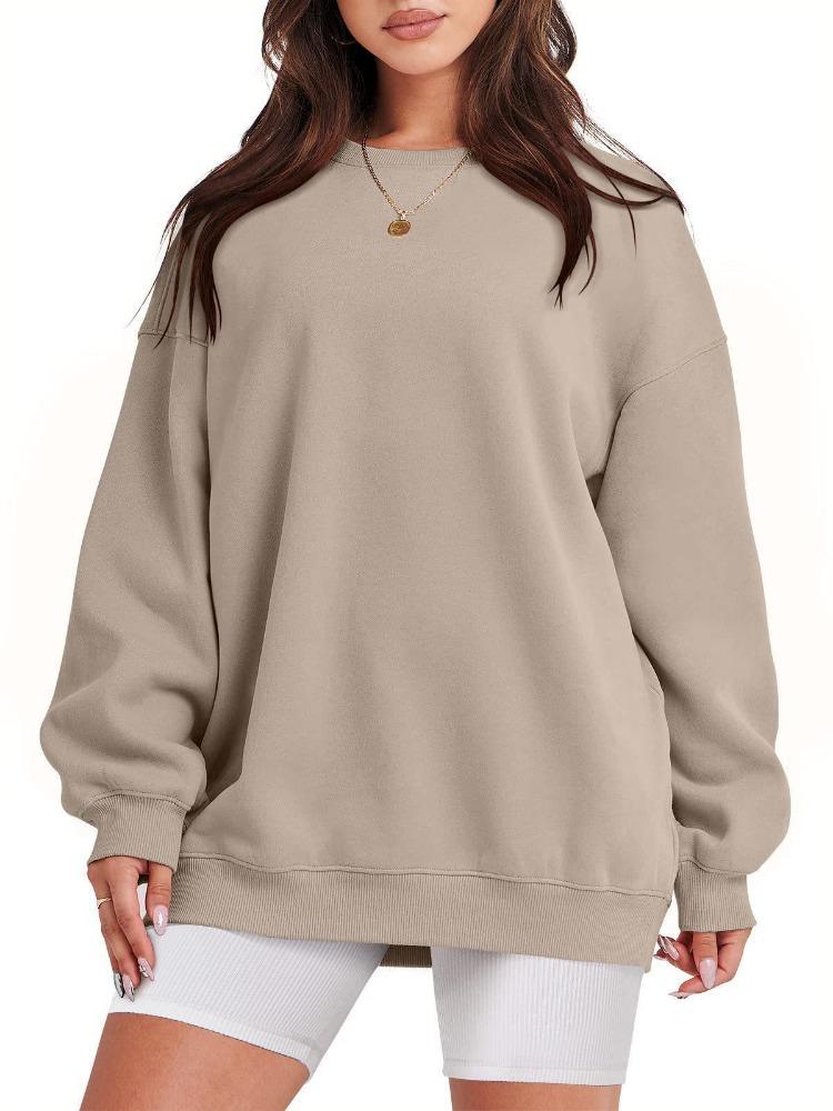 Autumn Winter Women Loose Velvet Sweatshirt Fashion Solid Color Top