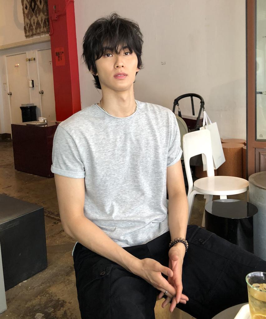Dei [Round, Henley Neck] Semi-Crop Slub Short Sleeve T-Shirt_2 Style (A Type)
