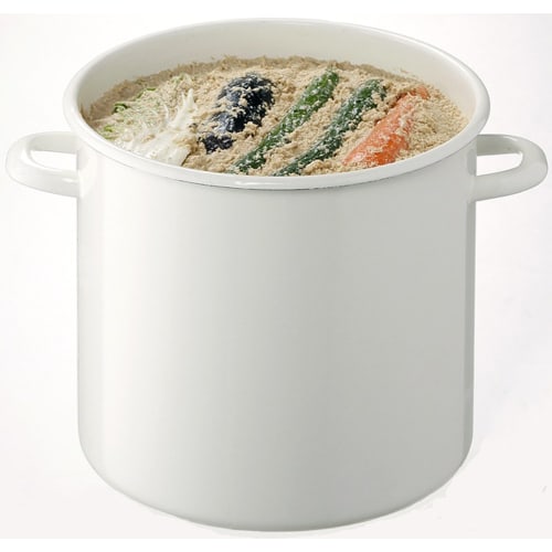 Takagi Metal Pickle Container Stock Pot, Enamel, Round, 27cm, HSP-27
