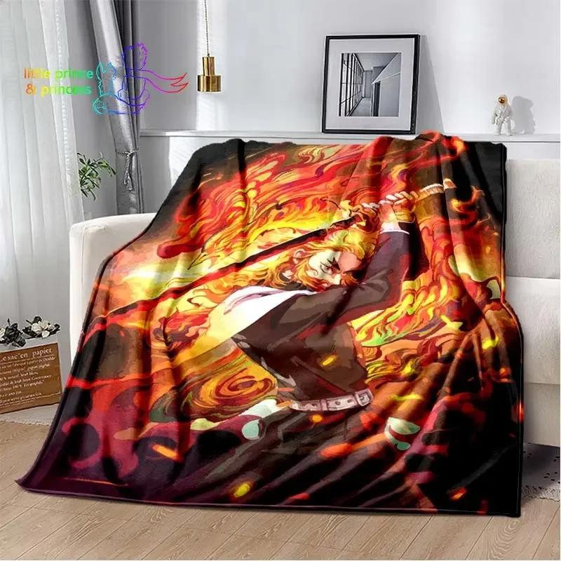 Rengoku Kyoujurou Demon Slayer Character Anime Blanket Lightweight Comfortable Soft Breathable Ultra Warm Blanket Bedding Travel