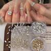 2x4 Rhinestone Zirconia Nail Art Strips: Translucent White & Champagne Flat-Back Nail Diamonds, Super Sparkly, DIY Decorations.